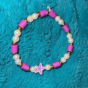 Purple starfish pearl bracelet